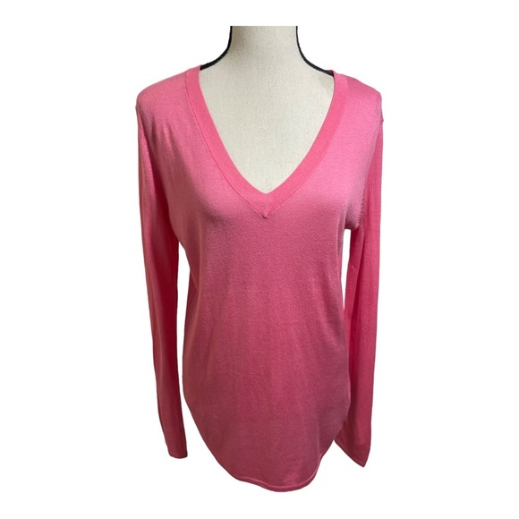 Lauren Ralph Lauren black label womens Small V-neck silk cotton blend sweater - Picture 9 of 13